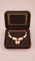 Collana statement oro rosa con scatola in velluto