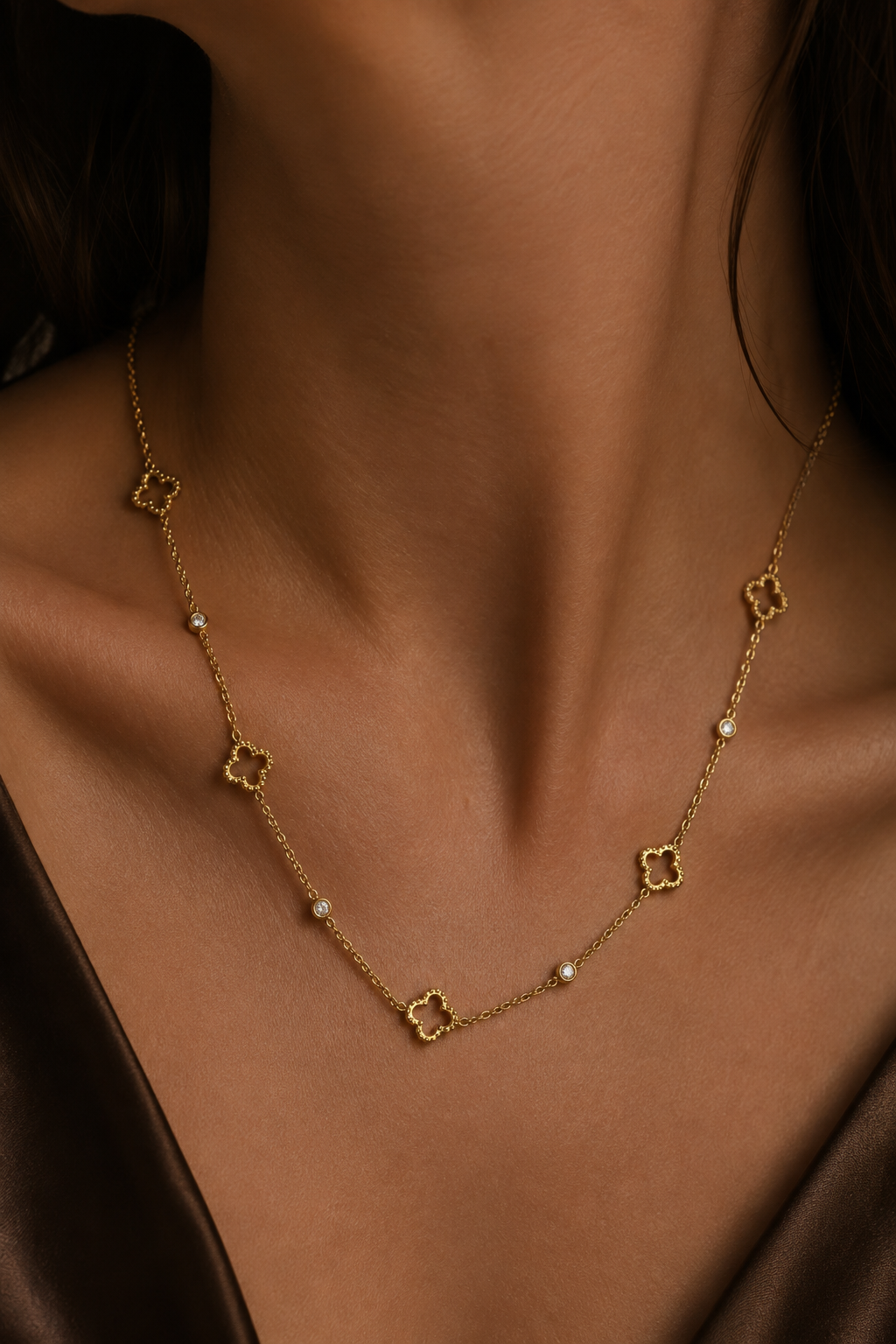 Collane Con Pendente In Acciaio Inossidabile, Serie Clover Simple Daily Simple, Gioielli Da Donna