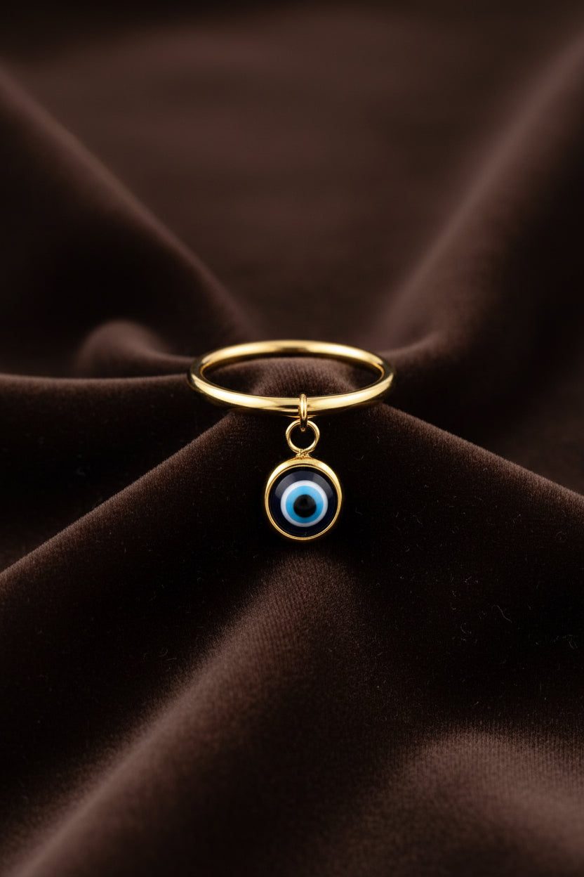 Vintage in acciaio inossidabile con occhio turco blu, cuore e ciondolo rotondo
