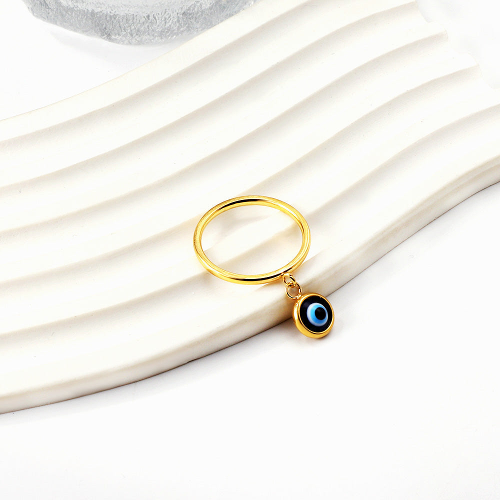 Vintage in acciaio inossidabile con occhio turco blu, cuore e ciondolo rotondo