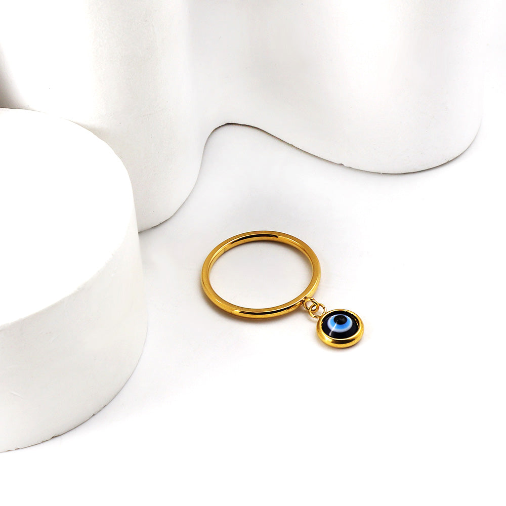 Vintage in acciaio inossidabile con occhio turco blu, cuore e ciondolo rotondo