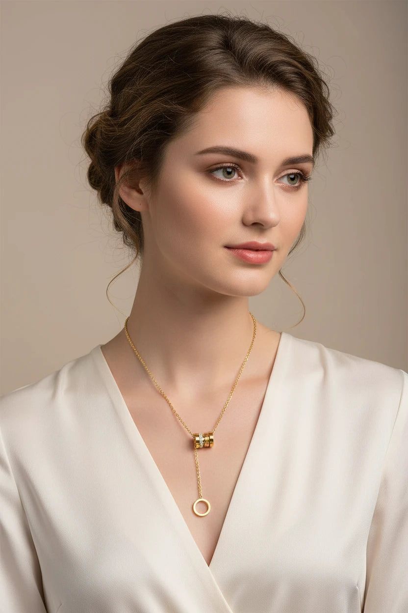 Collana Elegante con Choker e Accessori in Stile Tassel 45cm