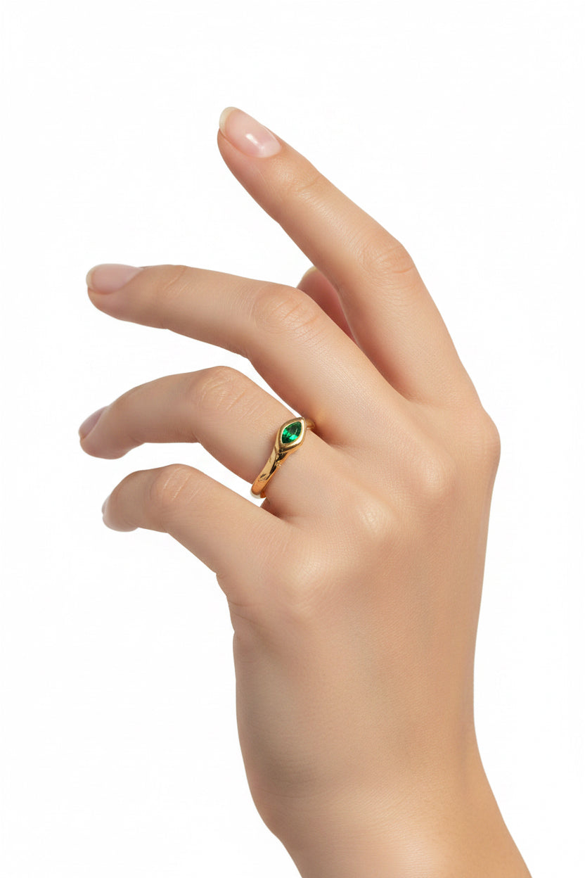 Anello placcato in Oro 18K con il Design Più Recente