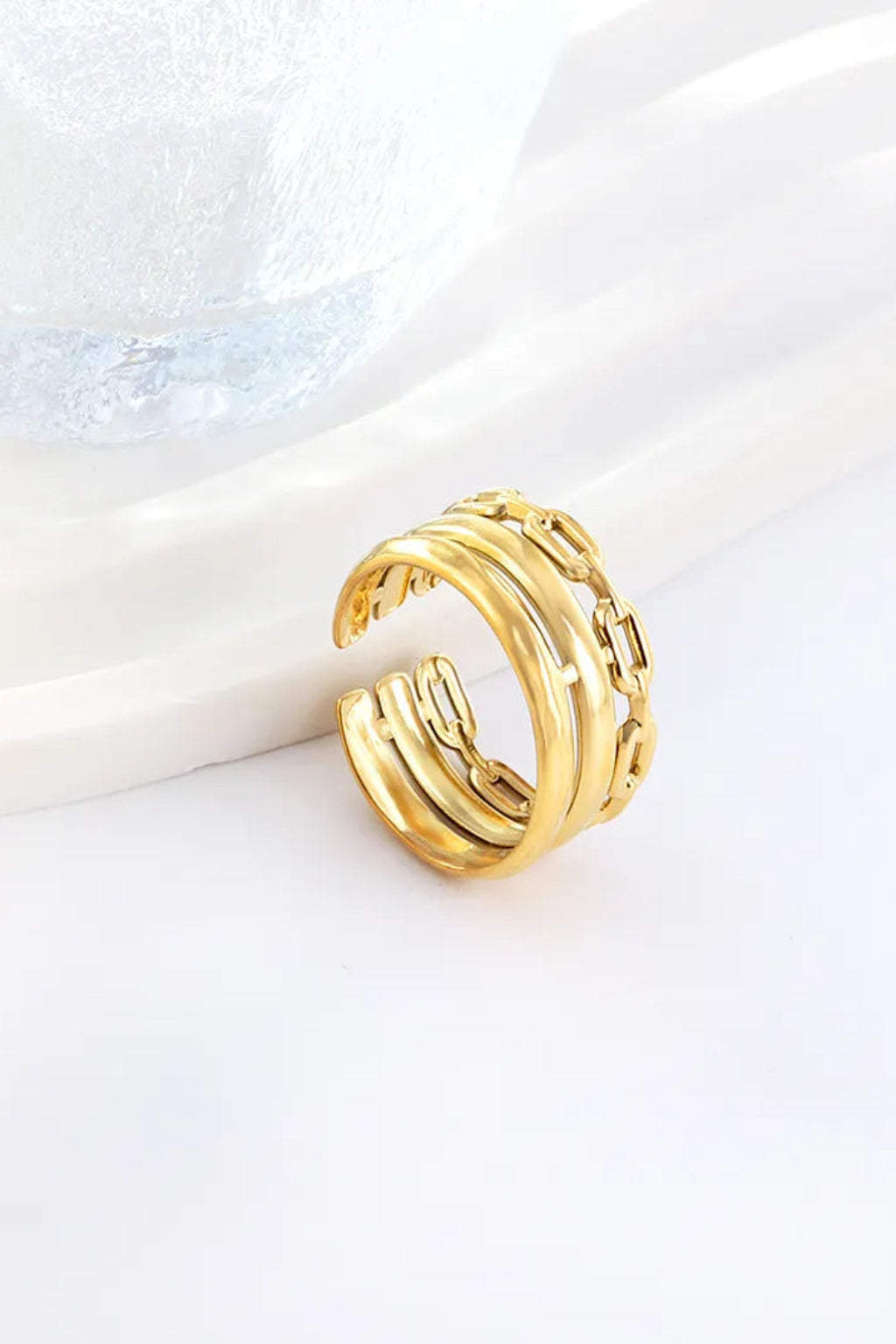 Anello Placcato Oro Resistente all'Acqua