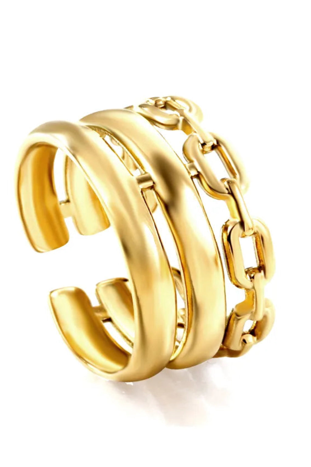 Anello Placcato Oro Resistente all'Acqua