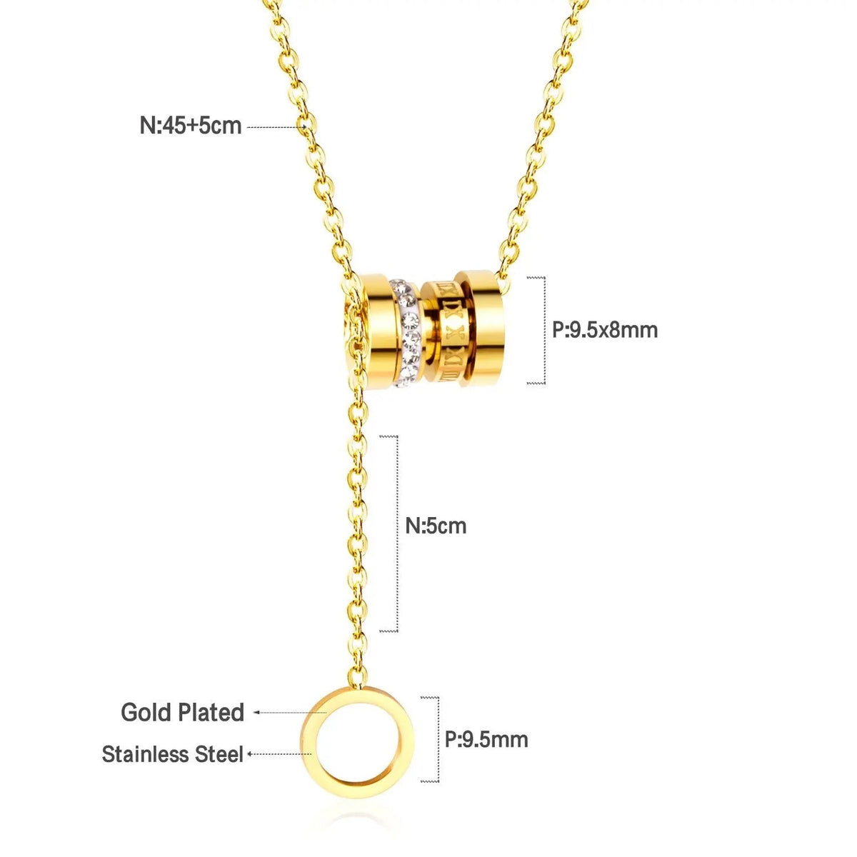 Collana Elegante con Choker e Accessori in Stile Tassel 45cm